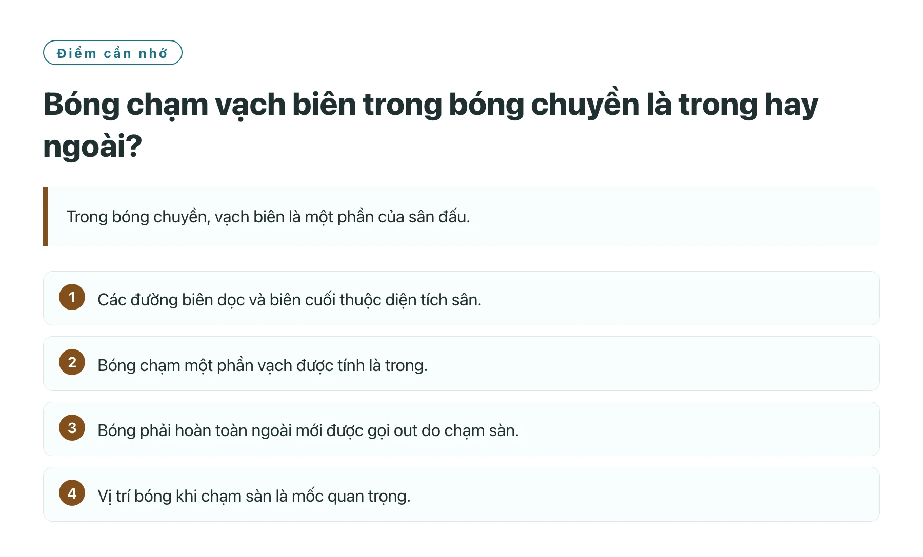Bóng chạm vạch biên trong bóng chuyền là trong hay ngoài?——全文要点速览